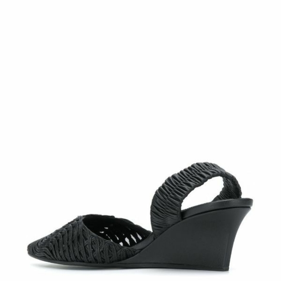 Stella McCartney Black Woven Slingback Wedges NWBX - Picture 6 of 13